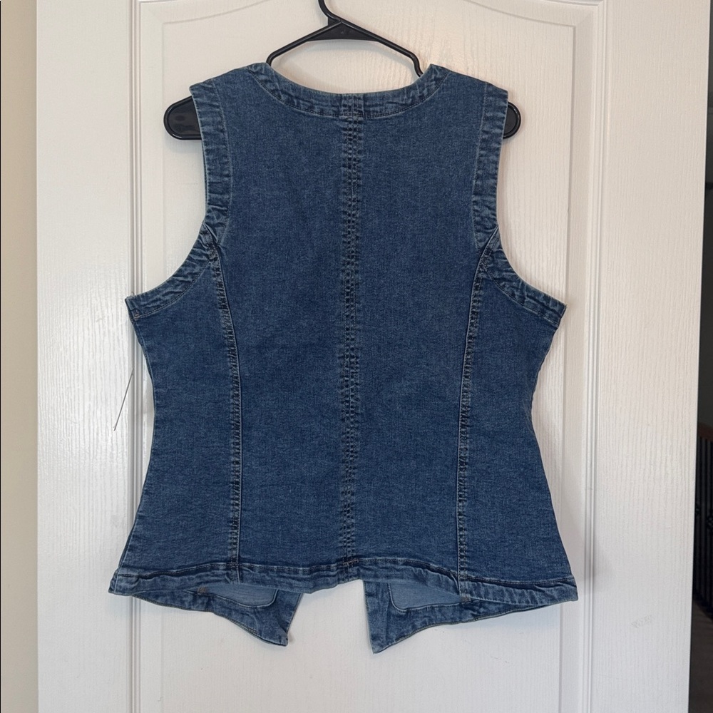 Nicole Miller Stretch Denim Vest XL - Picture 5 of 11